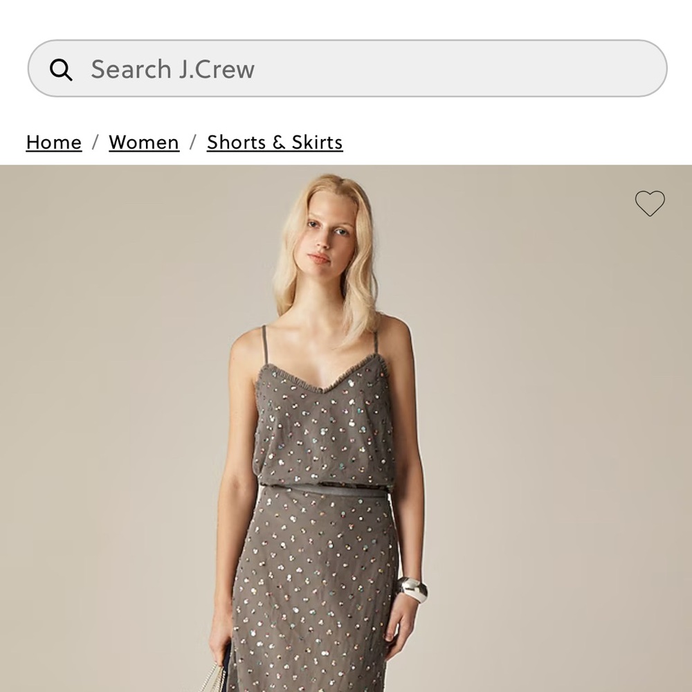 J. Crew Gwyneth Collection Gray Sequin Midi Skirt - Picture 5 of 6